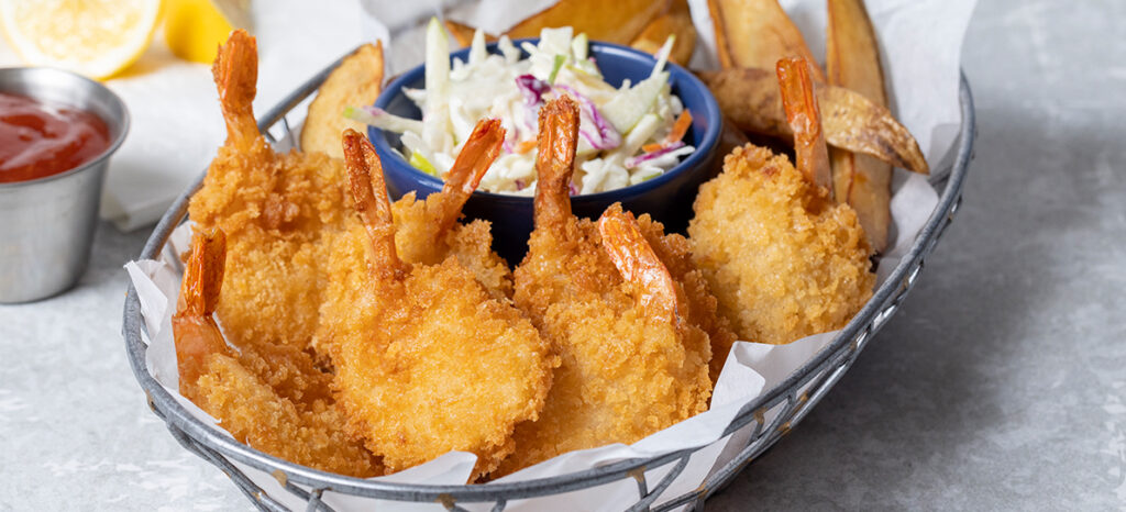 Crispy Jumbo Butterfly Shrimp Basket - Recipe | King And Prince Seafood