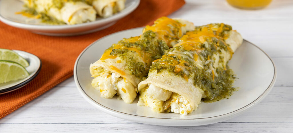 Green Chile Crab And Shrimp Enchiladas Recipe King And Prince Seafood 2300