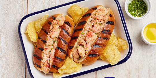 Lemon Herb Butter Poached Lobster Roll